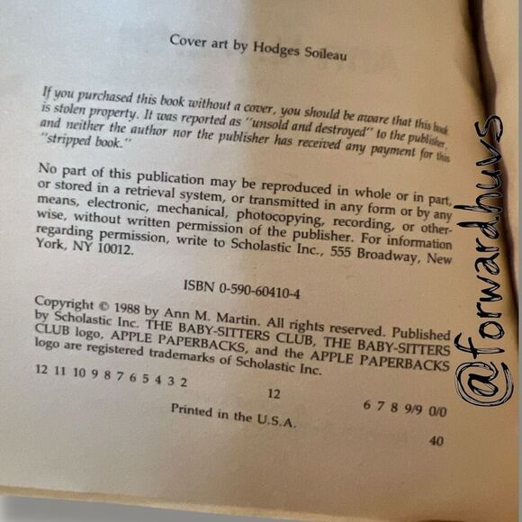 Bundle Sale 3 for $15 | The Baby-Sitters Club | Book #19 | Vintage - Picture 5 of 9